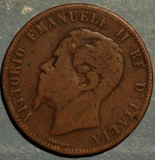 Italy 10 Centesimi KM#11.3  1866 H