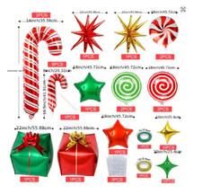 40pcs Christmas Decorations Set, Foil Balloons, Canes  Candy Party Supplies