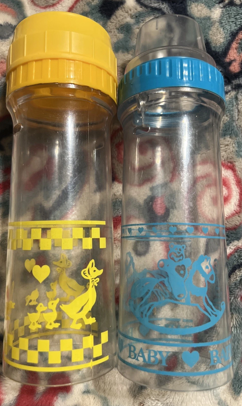 2 Playtex Patterns Vintage 1980’s Drop in Disposable Baby Bottles Boy Or Girl