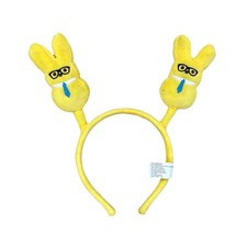 Peeps Soft Plush Yellow  Blue Cute Marshmallow Bunny Headband Easter Tie