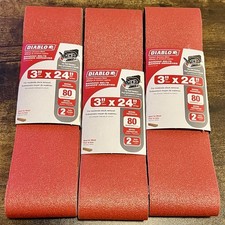 Sanding Belts 6 Diablo 24  x 3  in Medium 80 Grit Ideal For Wood 3-2 Packs