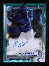 2021 Bowman Draft Chrome Pick Aqua Lava Refractor 106/199 Ryan Spikes Auto 01qn