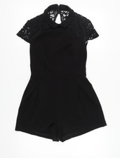 Womens UK Size 10 Topshop One-Piece Black Playsuit