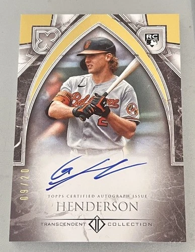 2023 Topps Transcendent Collection Gunnar Henderson Rookie Showcase Auto 9/20 RC