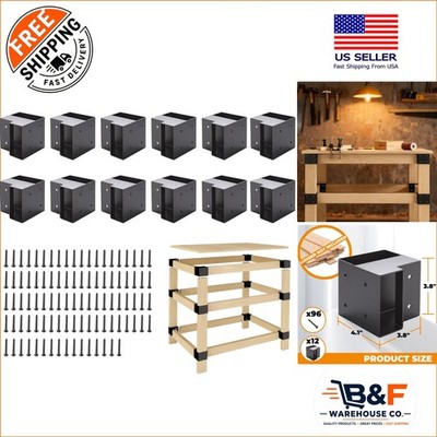 Easy Installation 12 Pack Workbench Brackets - Durable Supports for DIY Projects