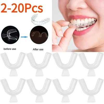 2/4/8 PCS Teeth Guard Dental Mouth Grinding Bruxism Night Tray Aid Gum Shield**