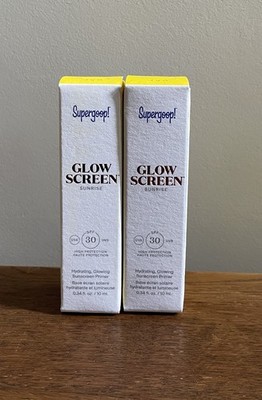 2 x Supergoop! Glow Screen Sunrise LSF 30 Sonnenschutzgrundierungen - 10ml Reisegrößen 