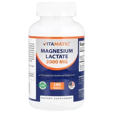 Magnesium Lactate, 180 Tablets (1,000 mg per Tablet)