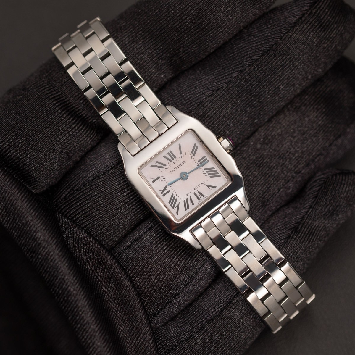 Santos de Cartier Demoiselle MOP Small 20mm Steel Watch W25075Z5