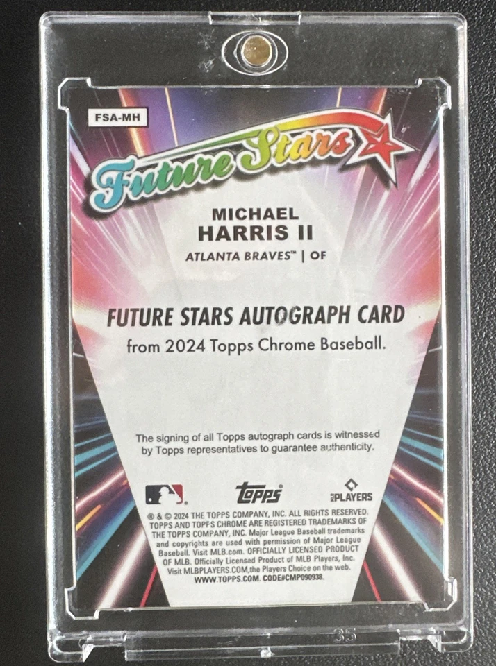 2024 Topps Chrome Michael Harris II Future Stars Rookie Refractor Auto /99 - Image 2 of 2