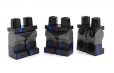 LEG ASSSEMBLY: Custom printed blue highlights w/ Black Boots on official LEGO®