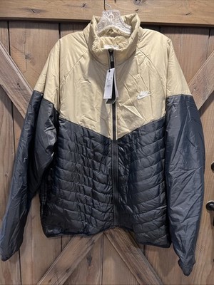 NWT Nike Therma Fit Windrunner Puffer Jacket Men's Size XXL Tan Black FB8195-011