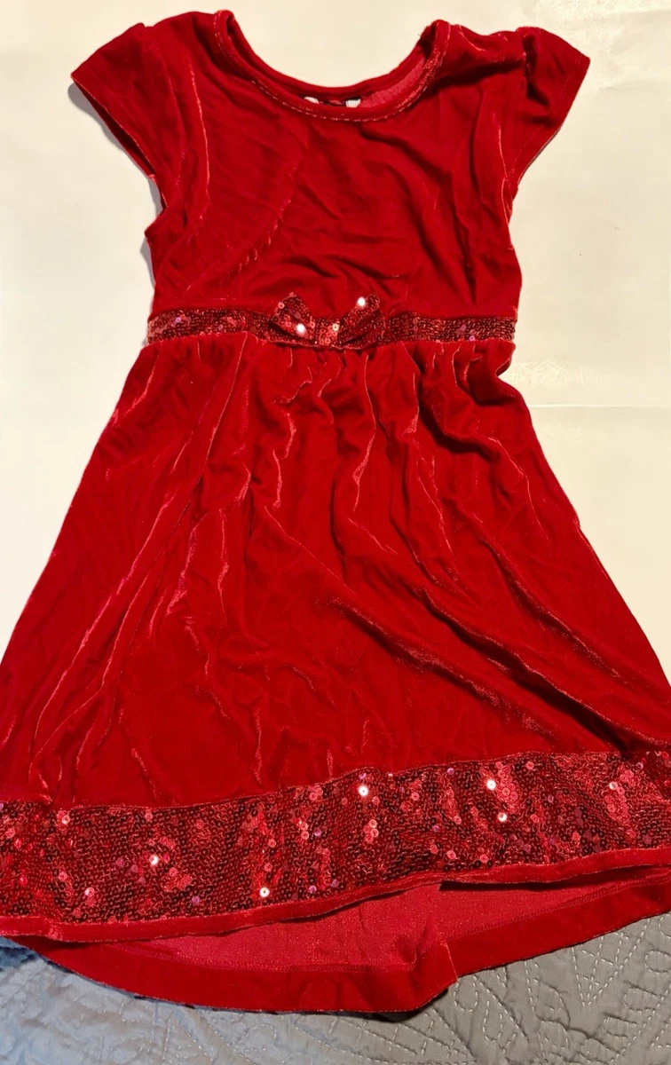 george holiday dresses George Girl Black Velour Sequin Holiday Party Dress Special Occasion
