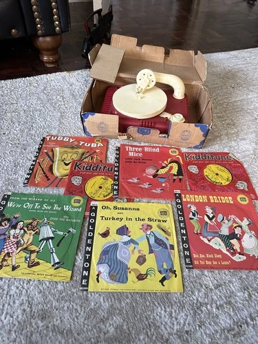 1963 LUMAR TOY GRAMOPHONE BOXED MARX TOYS VINTAGE BATTERY OPERATED SPARES REPAIR