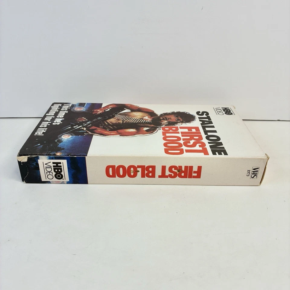 First Blood (Stallone) Rambo VHS HBO Video 1982 Slip Cover Early Release *READ* - Image 4 of 4