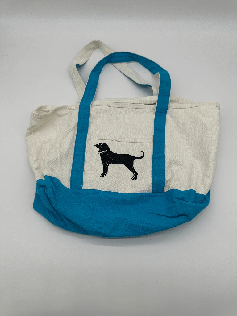 Black dog tote bag top
