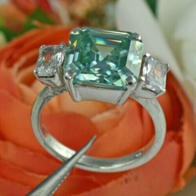 5.50 Blue Diamond Designer Ring Solitaire 925 Certified SPECIAL Shine Treated