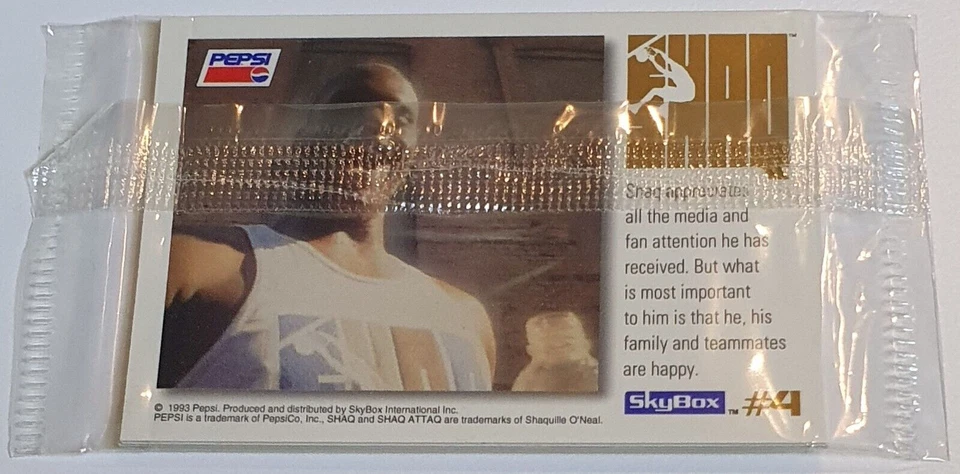 1993 Skybox Pepsi Shaquille O'Neal Shaq Attaq COMPLETE SET (5 cards) - Sealed Foto 2 de 2