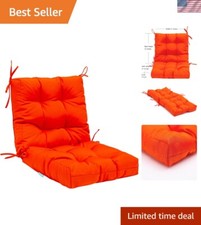Vibrant Orange Plush Cushion for Patio Chairs...