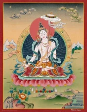 Hand-Made Dukar Thangka Print - Traditional Artwork Of Protective Deity