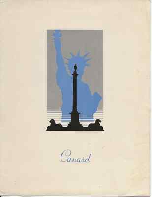 Cunard, Mittagsmenü an Bord Queen Elizabeth 30. April 1953, 7,5 x 8,5''