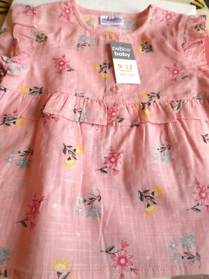 brandneu rosa Blumen Top Pep und Co 9 - 12 Monate