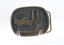 Belt Buckle Safety Award Advertising Novelties Co USA Solid Brass Buckle Vintage