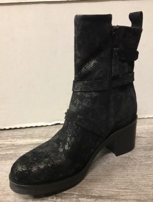 Bottines MJUS En Cuir Noir - Taille 37 - Talon 2 à 7 Cm - Neuf Avec Boîte (Destockage) - Réf. N165