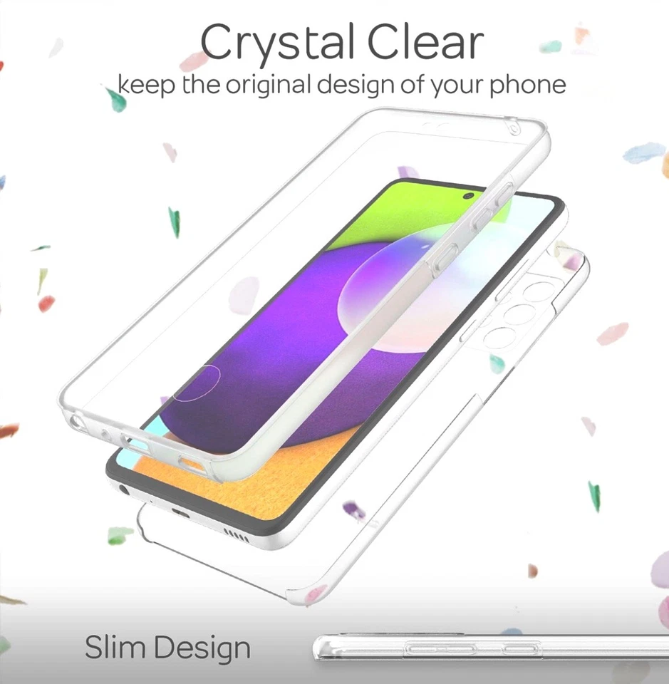 COVER TRASPARENTE PER SAMSUNG GALAXY A53 5G CUSTODIA FRONTE RETRO SILICONE 360 - Immagine 3 di 4