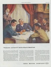 1944 Ford Motor Company Thomas Edison Dinner Encourages Henry Ford Print Ad LHJ1