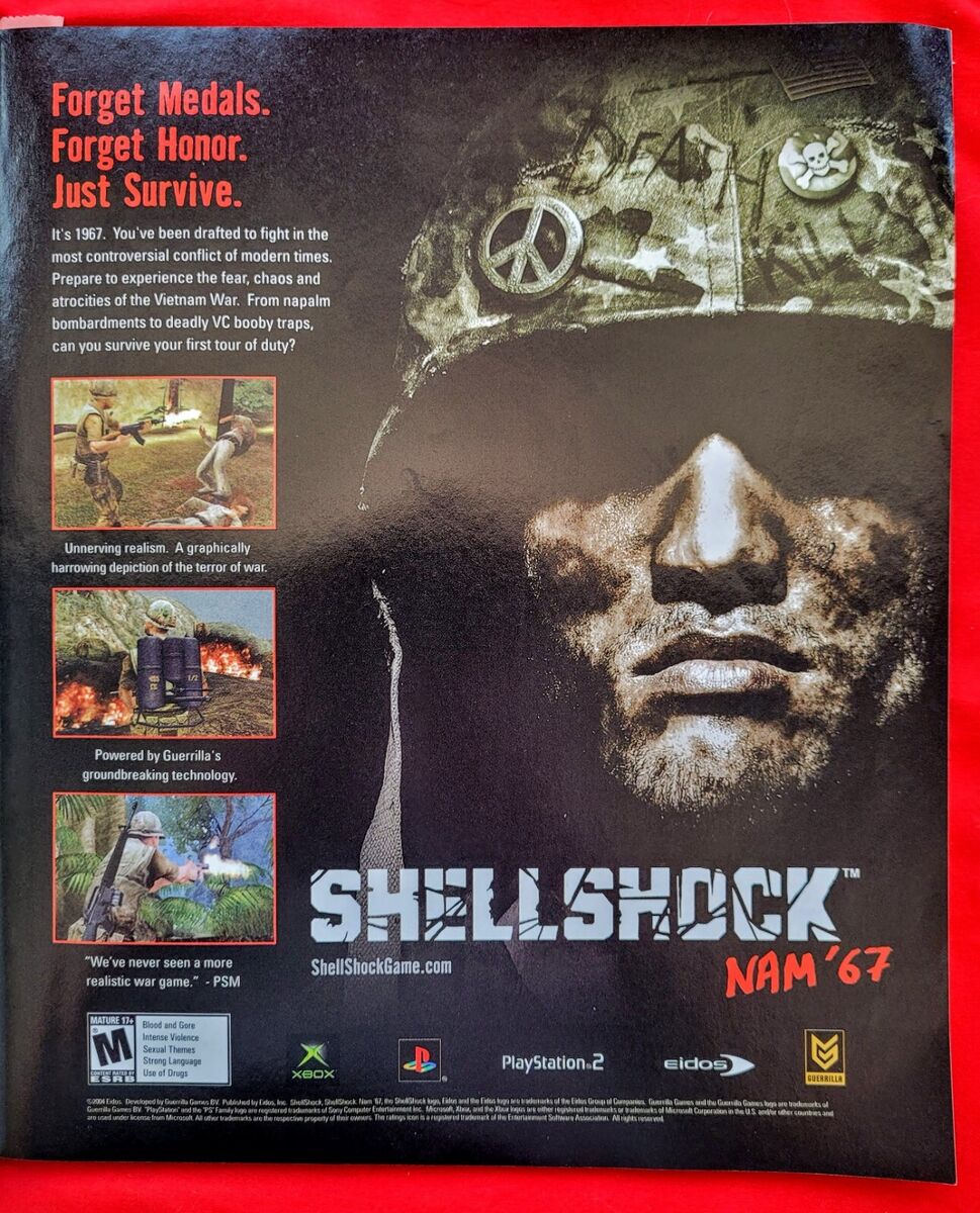 2004 SHELLSHOCK NAM 67 Xbox PlayStation Video Game 2pg Promo PRINT AD 18 X  10.75