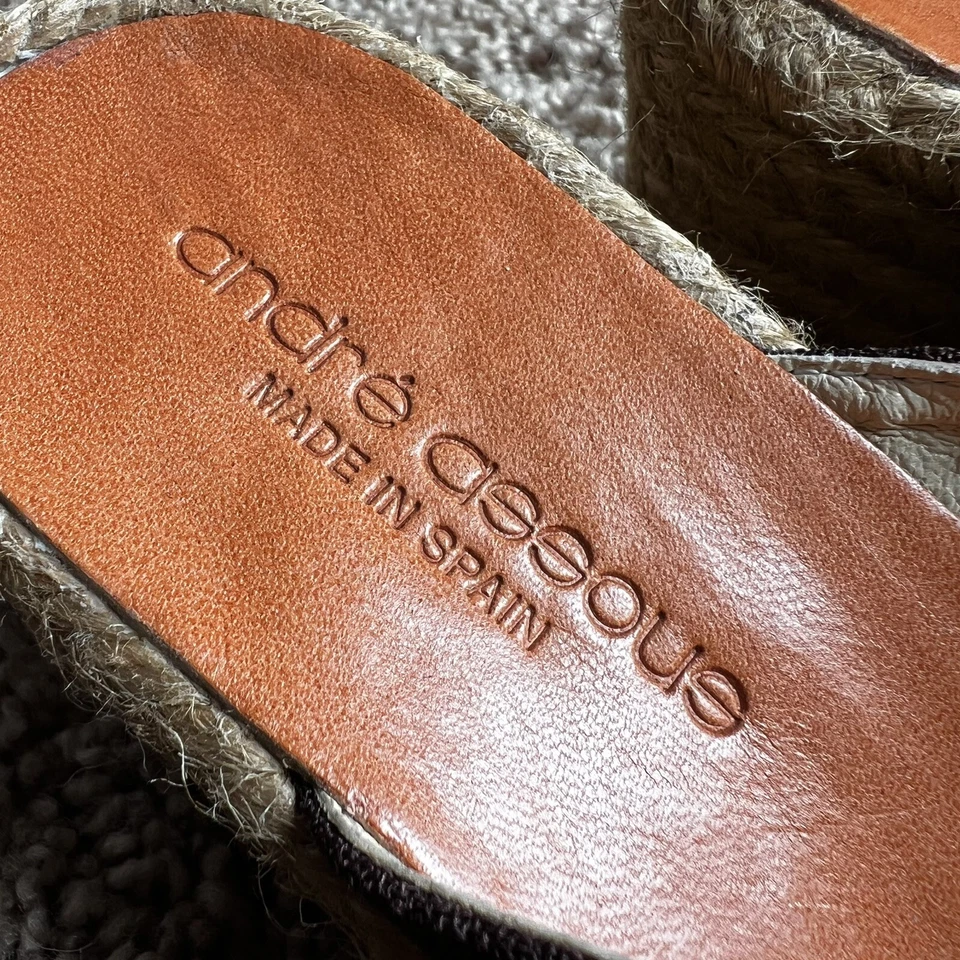 Sandalias Andre Assous Mujer Talla 5 Cruzadas Marrón Cuña Deslizables Foto 4 de 4