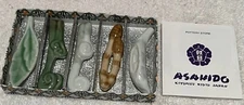 Asahido Pottery Chop stick rests ceramic porcelain Set of 5 NEW in box