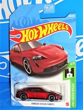 Hot Wheels 2021 HW Green Speed #208 Porsche Taycan Turbo S Dark Red w/ OH5SPs