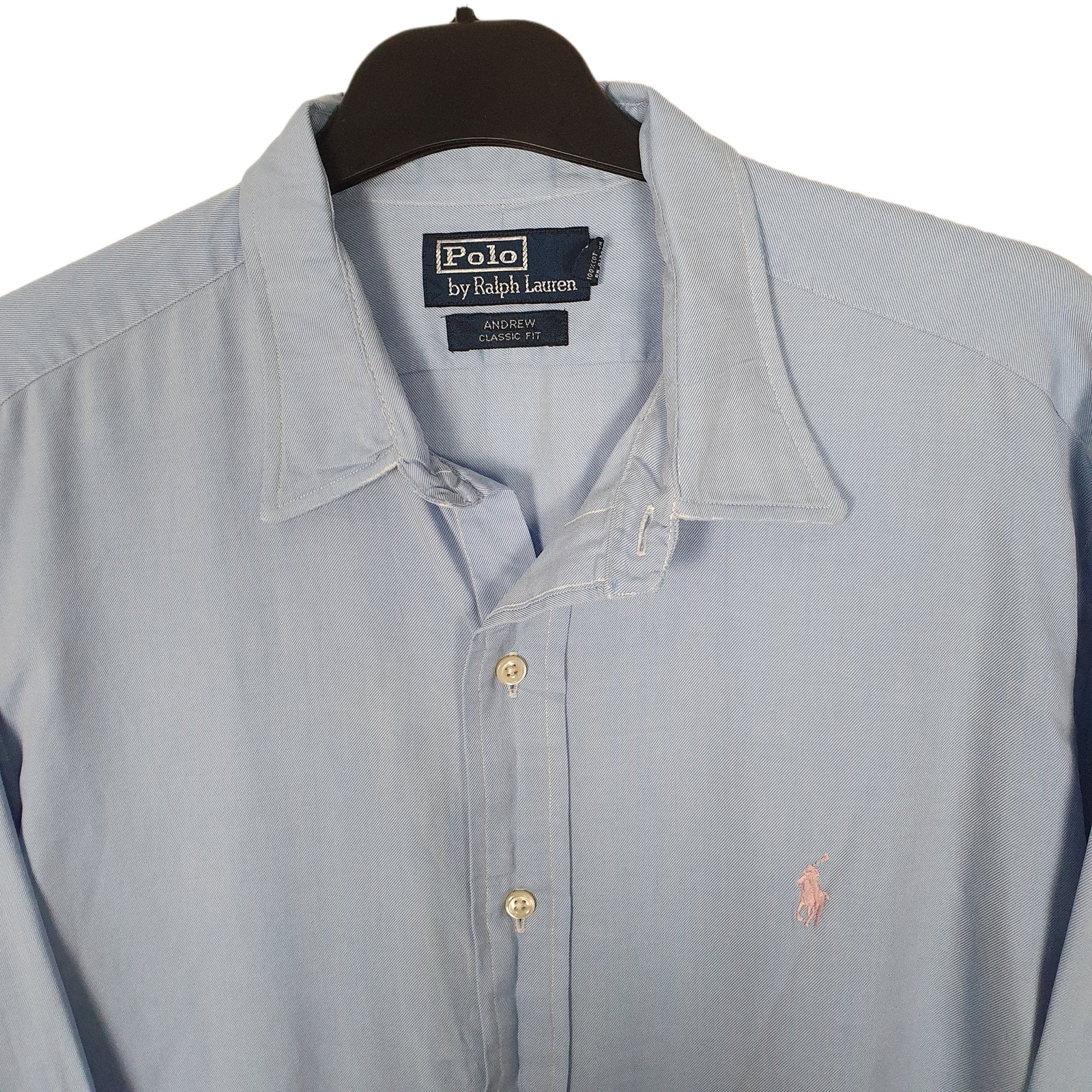 RALPH LAUREN Blue Shirt Classic Fit Andrew Long Sleeve Casual Mens M image 3