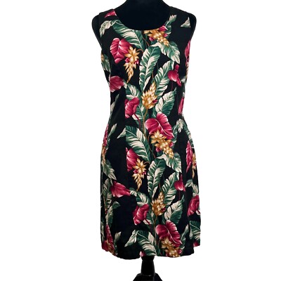 kona cotton dress Vintage Kona Malia Woman's M Dress Floral Hawaiian Made Cotton