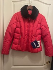 Fera Ski Jacket Goose Down Woman’s Quilted Ruby Red Size 6