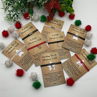 Christmas/ Good Luck charm wish bracelet Class gift BULK BUY/star