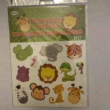 Kids Tattoos Zoo Animals