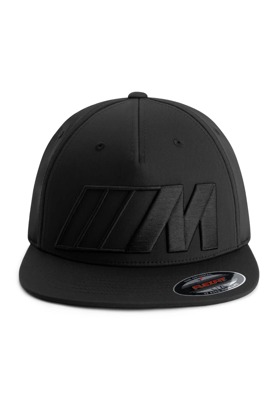 NEW BMW M BASEBALL CAP BLACK FLAT BRIM HAT ADJUSTABLE UNISEX 80165B5F616