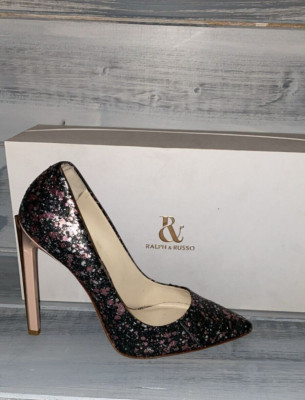 Ralph & Russo Damenpumps Aus Leder Größe EU 37 Schwarz/Rosa RR01