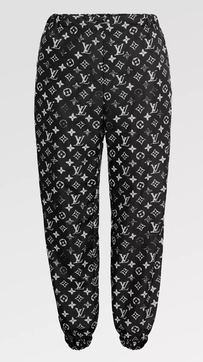 Louis Vuitton Stencil Effect Black White Monogram Logo Jogging