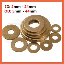 FLAT WASHERS - BRASS M2 M2.5 M3 M4 M5 M6 M8 M10 M12 M14 M16 M18 M20 M22 M24