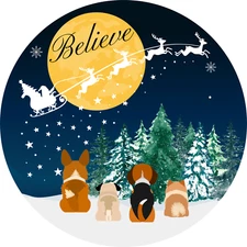 Dogs Believe In Santa Too Christmas Sign or Door Hanger