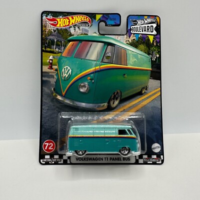 Hot Wheels Boulevard Volkswagen T1 Panel Bus Green #72 2023 Real Riders