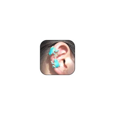 Süße Frosch Ohr Manschette Ohrringe für Damen grün 3D Frösche groß, blau 