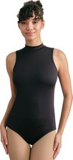 Womens Turtleneck Leotard Dance Ballet Tank Back Zipper Full Front Lining