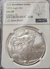 2023 1oz Silver Eagle 7K Metals US Invention Series-Space Shuttle NGC MS70