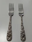 S. Kirk & Son Sterling Repousse Dinner Forks, Set Of 2, Size 7.25", Monogrammed