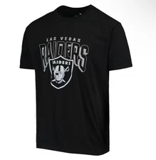 Men's Las Vegas Raiders Junk Food Black Bold Logo T-Shirt Men’s Large